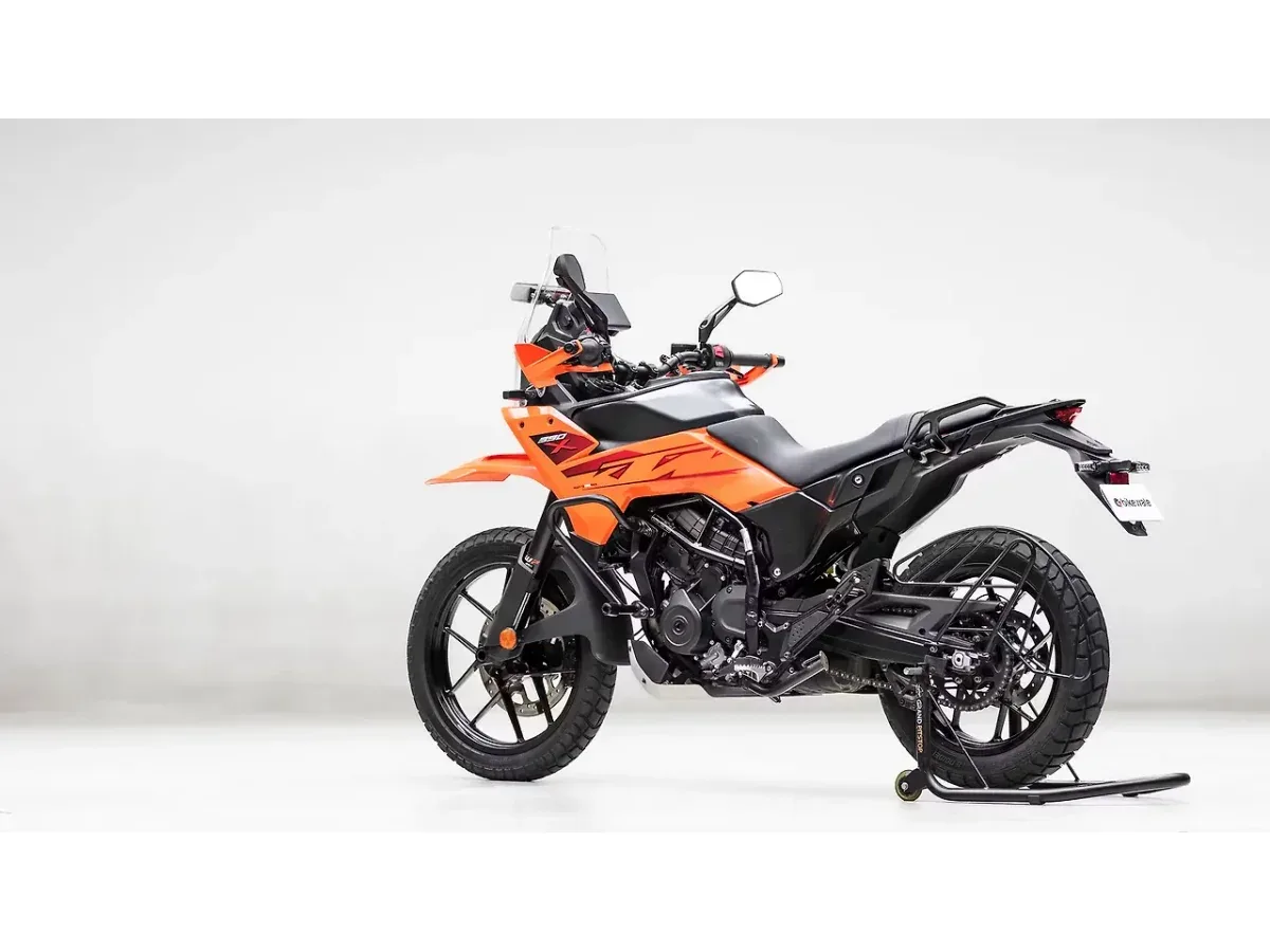 KTM 390 Adventure X left rear three-quarter view