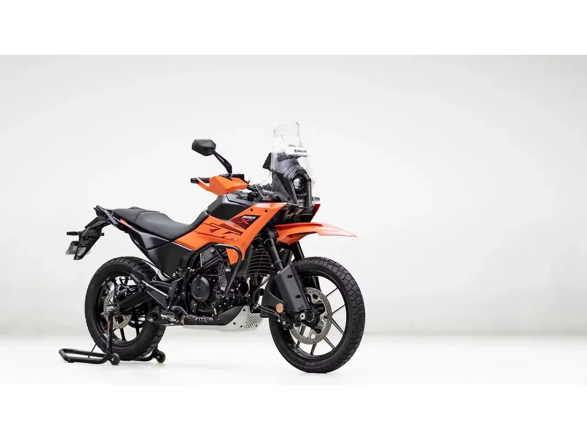 KTM 390 Adventure X right front three-quarter view