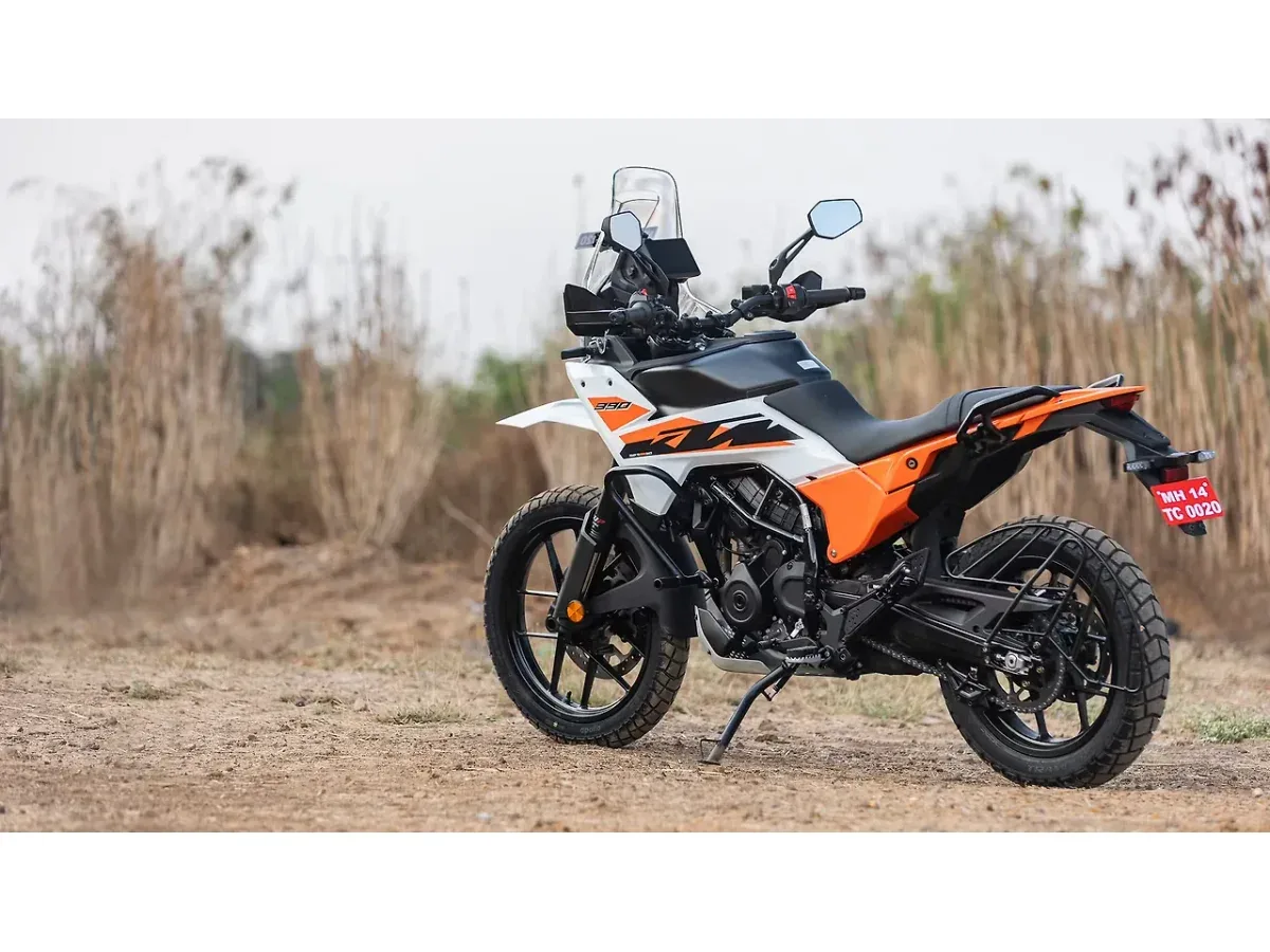 KTM 390 Adventure rear left three-quarter view