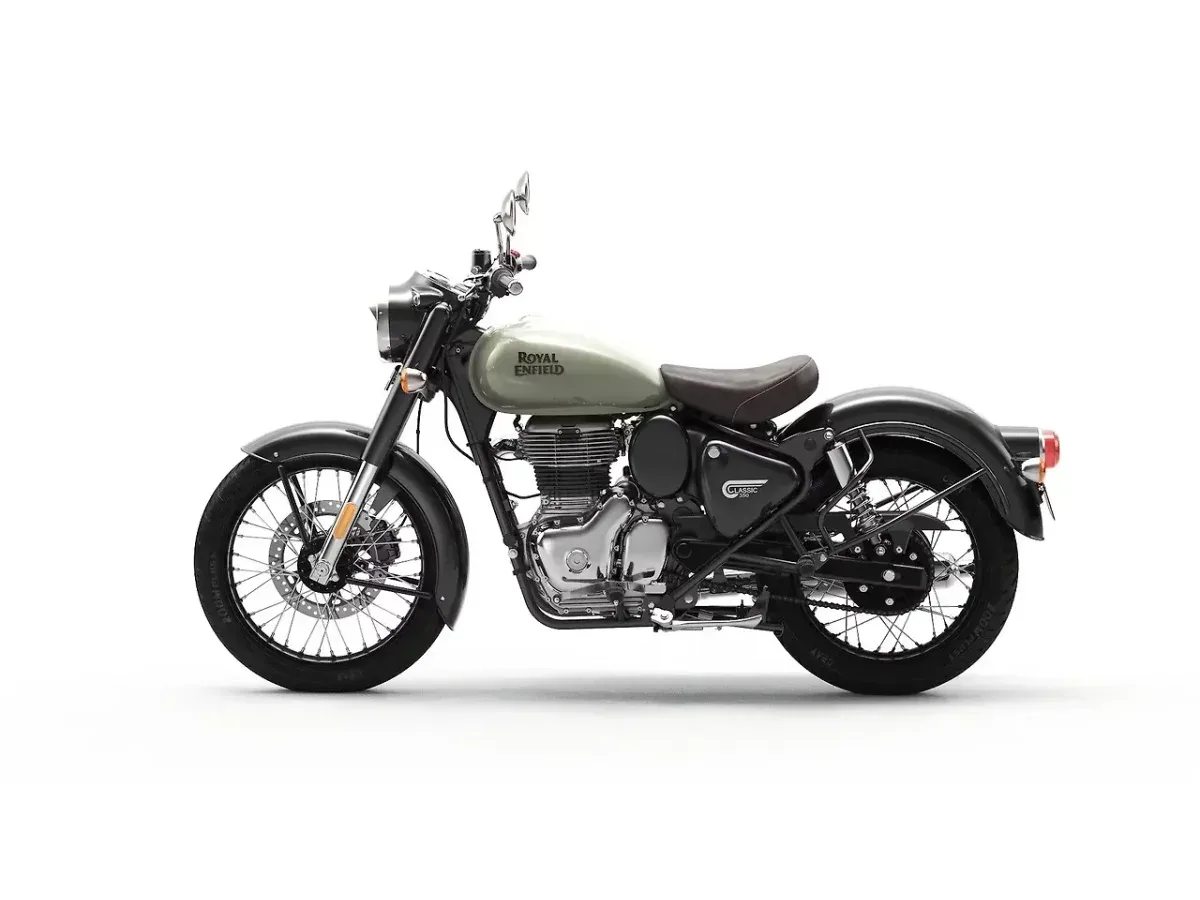 Royal Enfield Classic 350 left rear three-quarter view