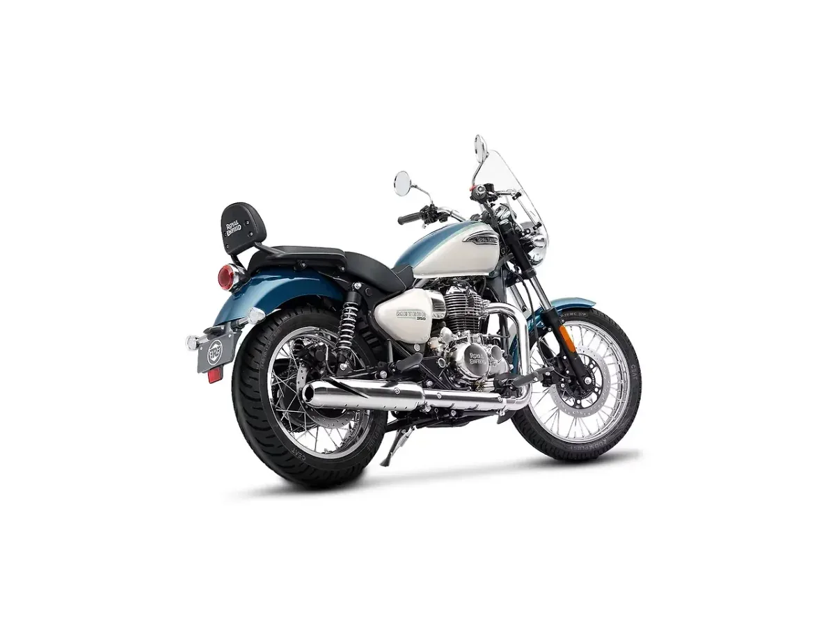 Royal Enfield Meteor 350 right rear three-quarter view