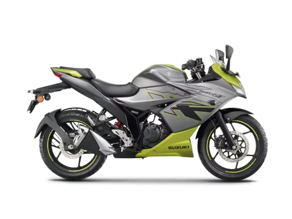 Suzuki Gixxer SF Metallic Oort Grey and Metallic Lush Green colour