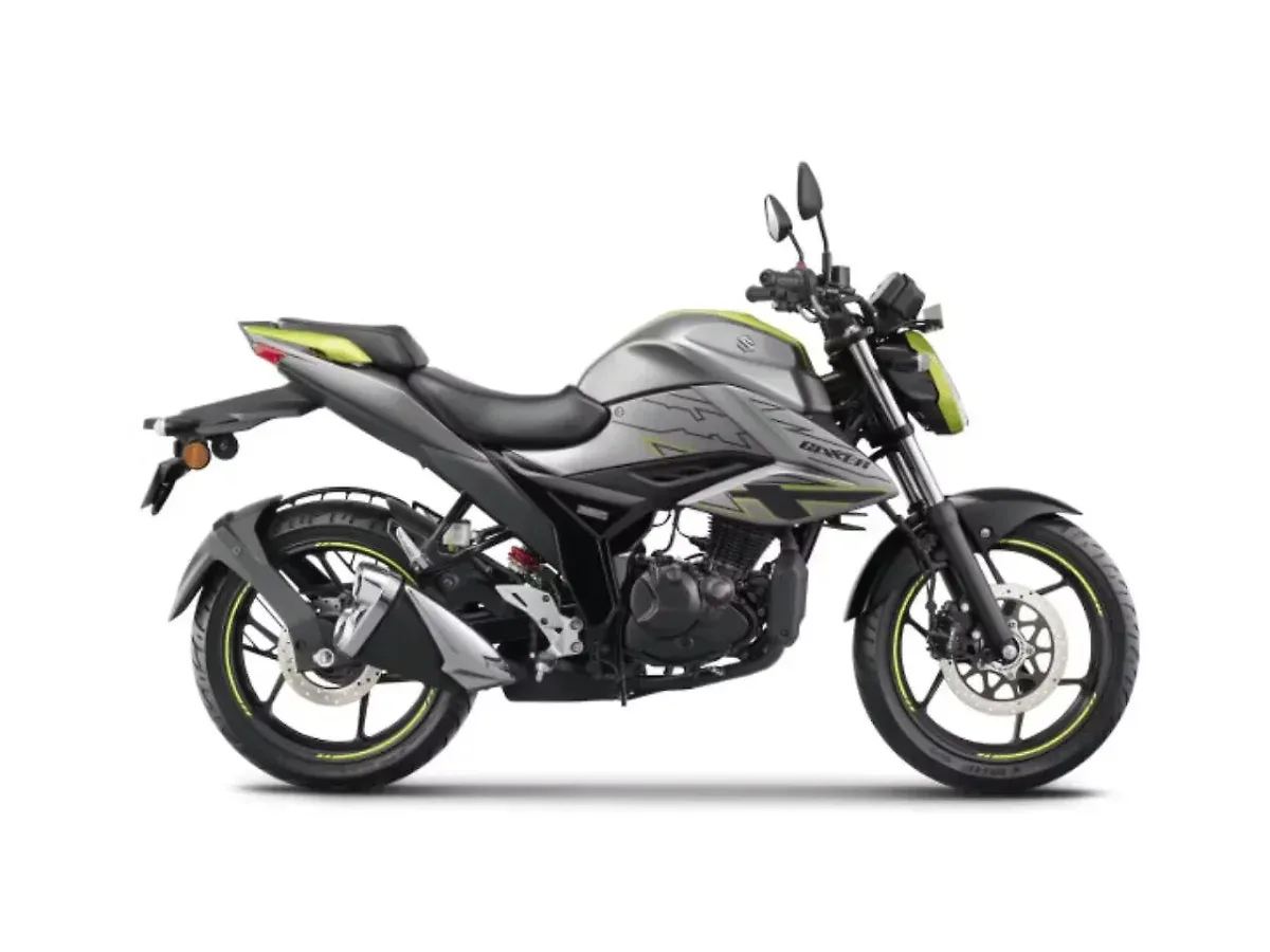 Suzuki Gixxer Metallic Oort Grey and Metallic Lush Green colour