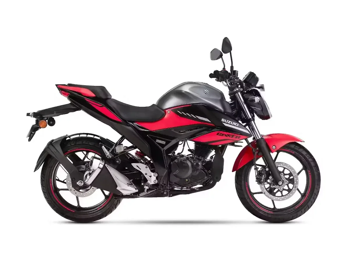 Suzuki Gixxer Metallic Sonic Silver and Pearl Blaze Orange colour