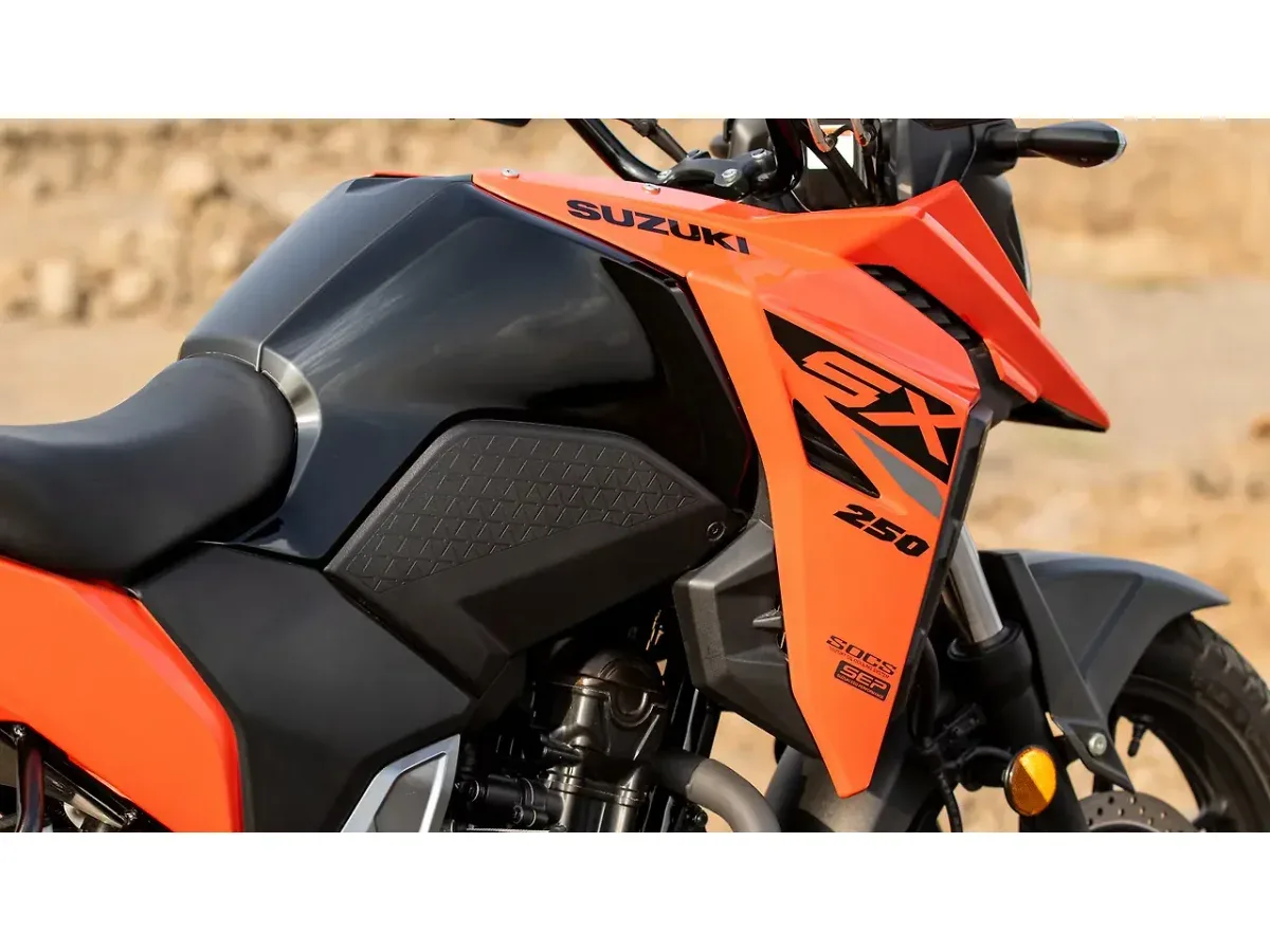 Suzuki V-Strom SX fuel tank branding
