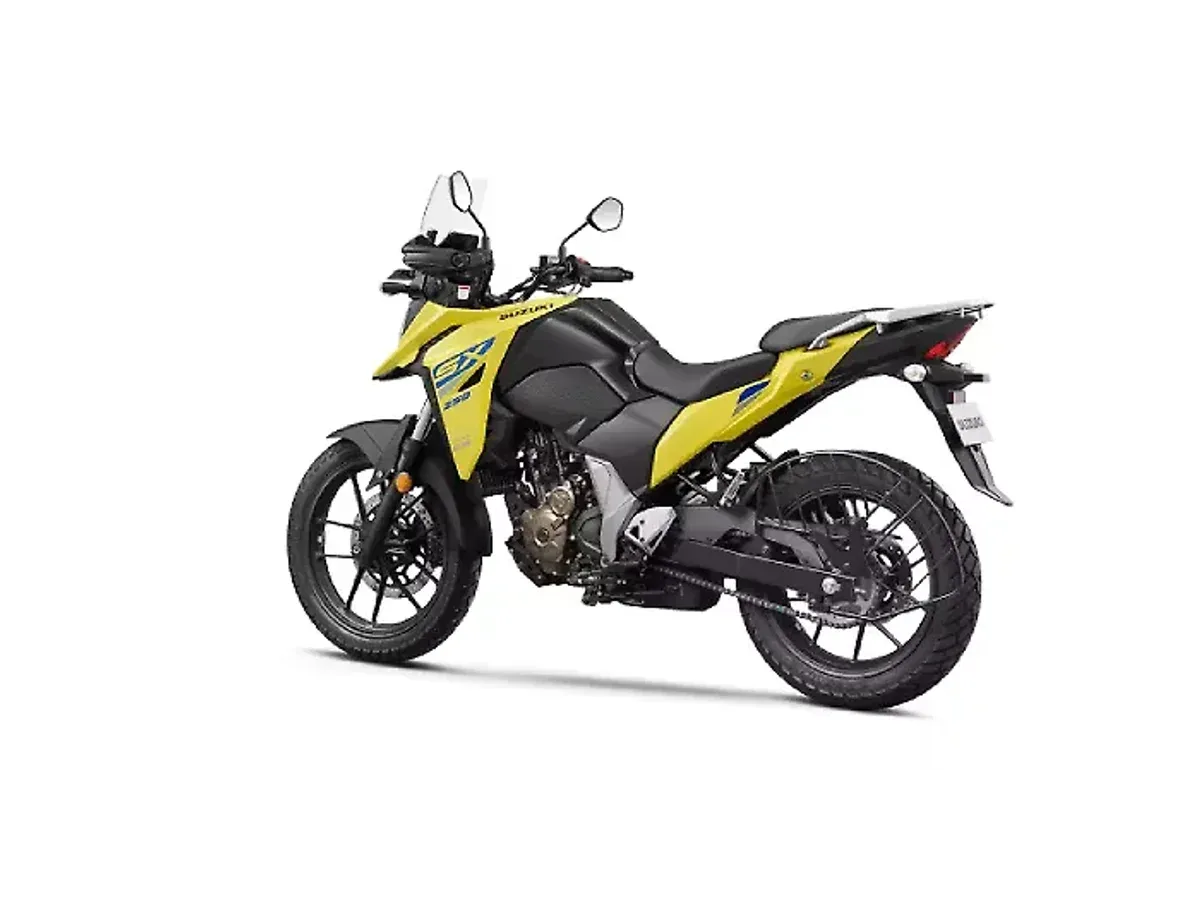 Suzuki V-Strom SX left rear three-quarter view