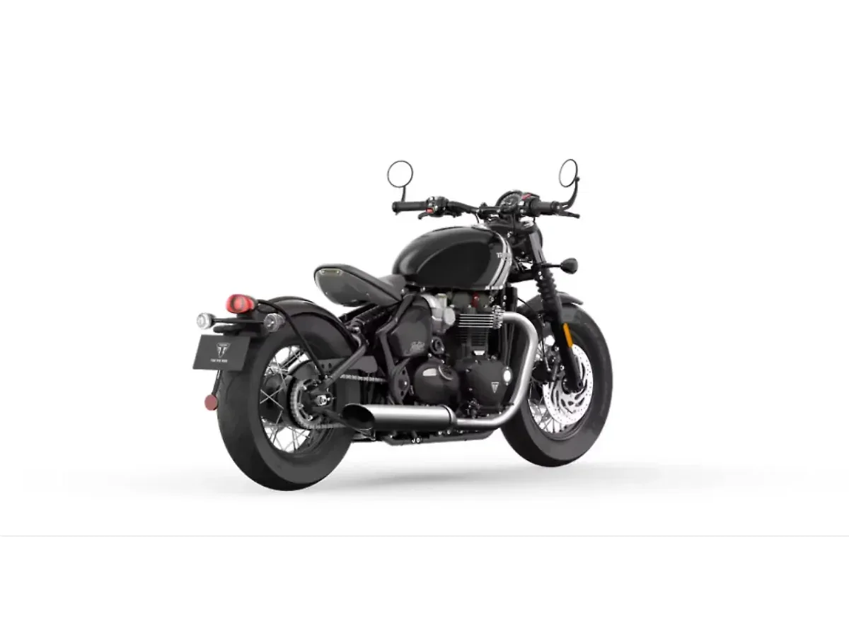 Triumph Bonneville Bobber right rear three-quarter view
