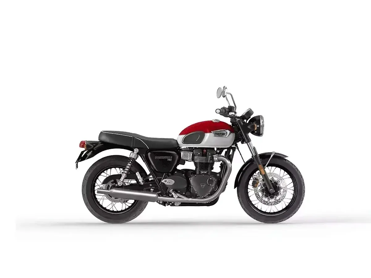 Triumph Bonneville T100 Carnival Red & Fusion White colour