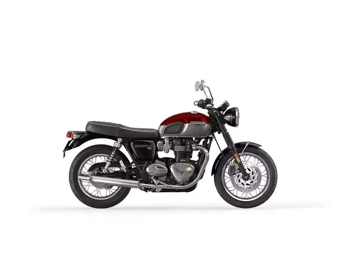 Triumph Bonneville T120 Cordovan Red & Silver Ice colour
