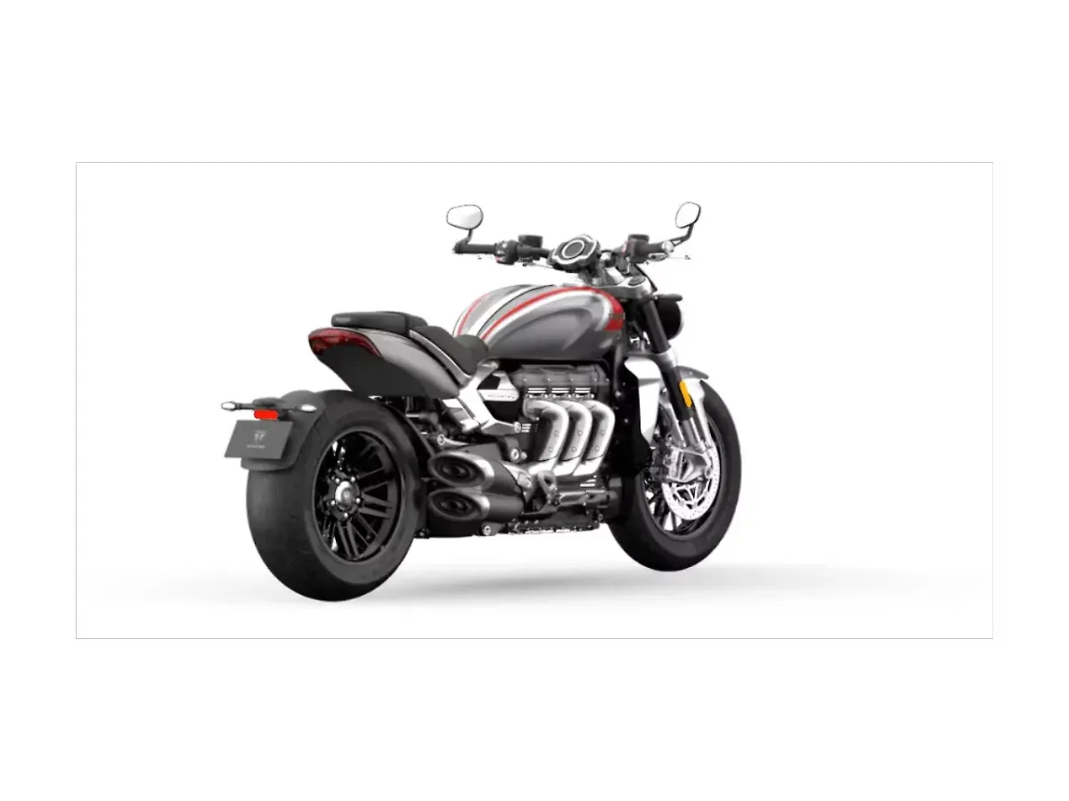Triumph Rocket 3 right rear three-quarter view