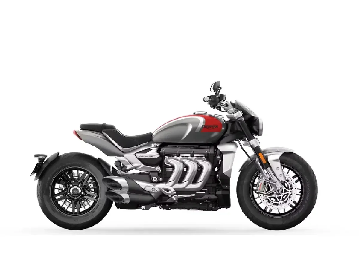 Triumph Rocket 3 Silver Ice and Cranberry Red colour