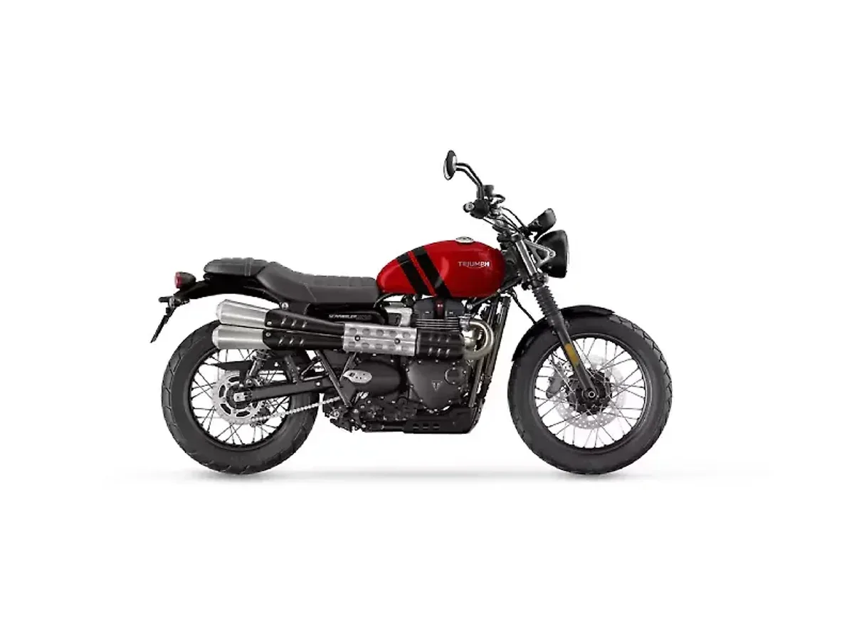 Triumph Scrambler 900 Carnival Red and Jet Black colour