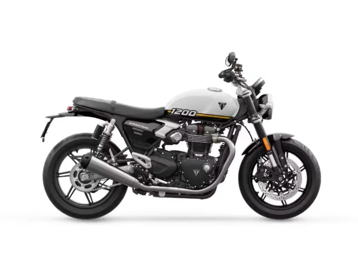 Triumph Speed Twin 1200 front view in white