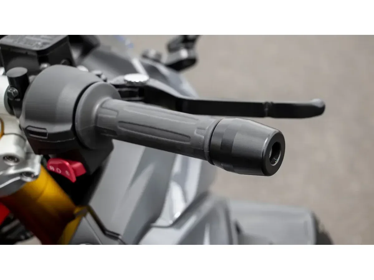TVS Apache RR 310 bar-end weight close-up
