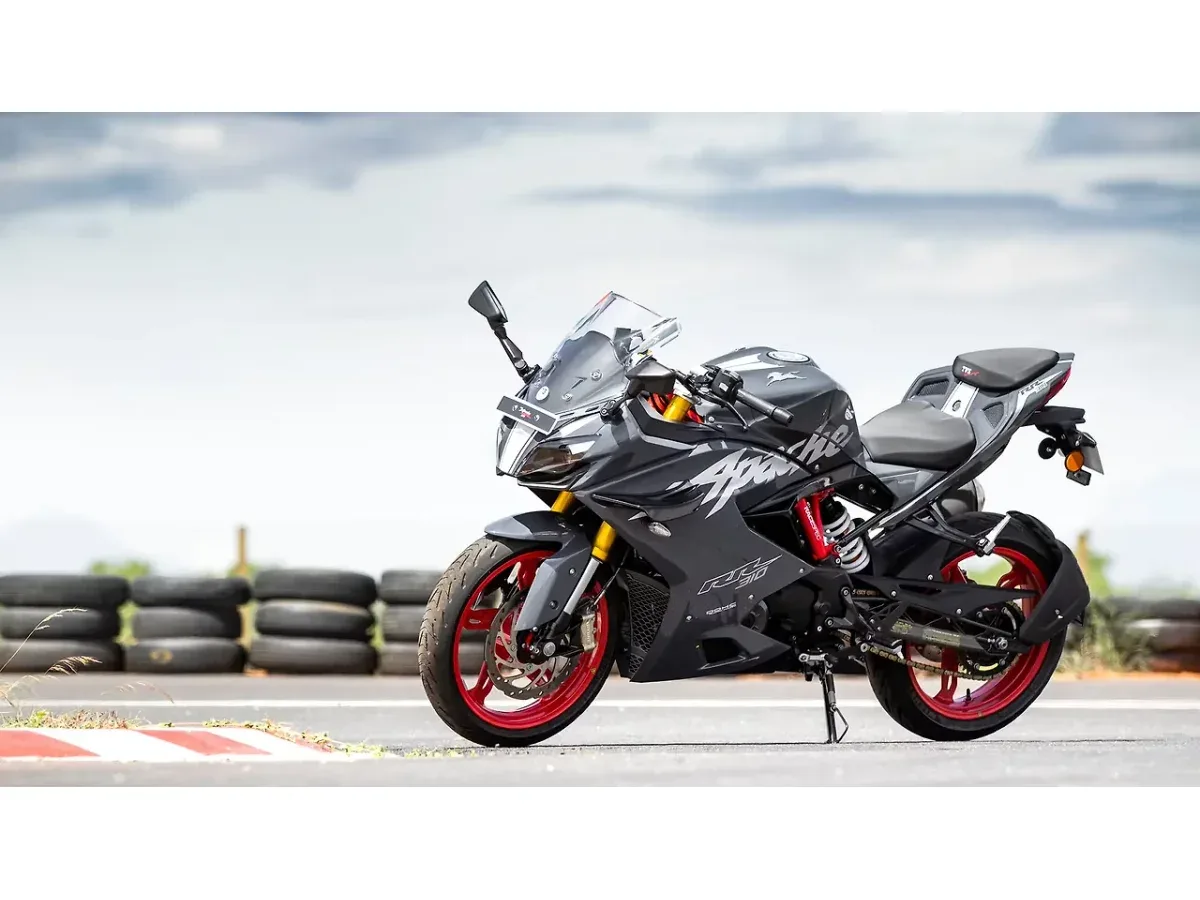 TVS Apache RR 310 left front three-quarter view