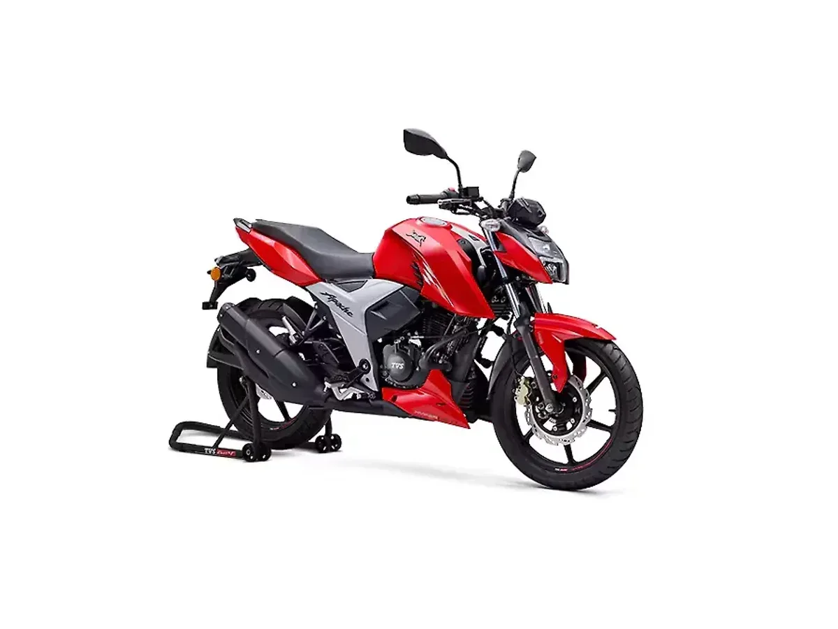 TVS Apache RTR 160 4V Racing Red side view
