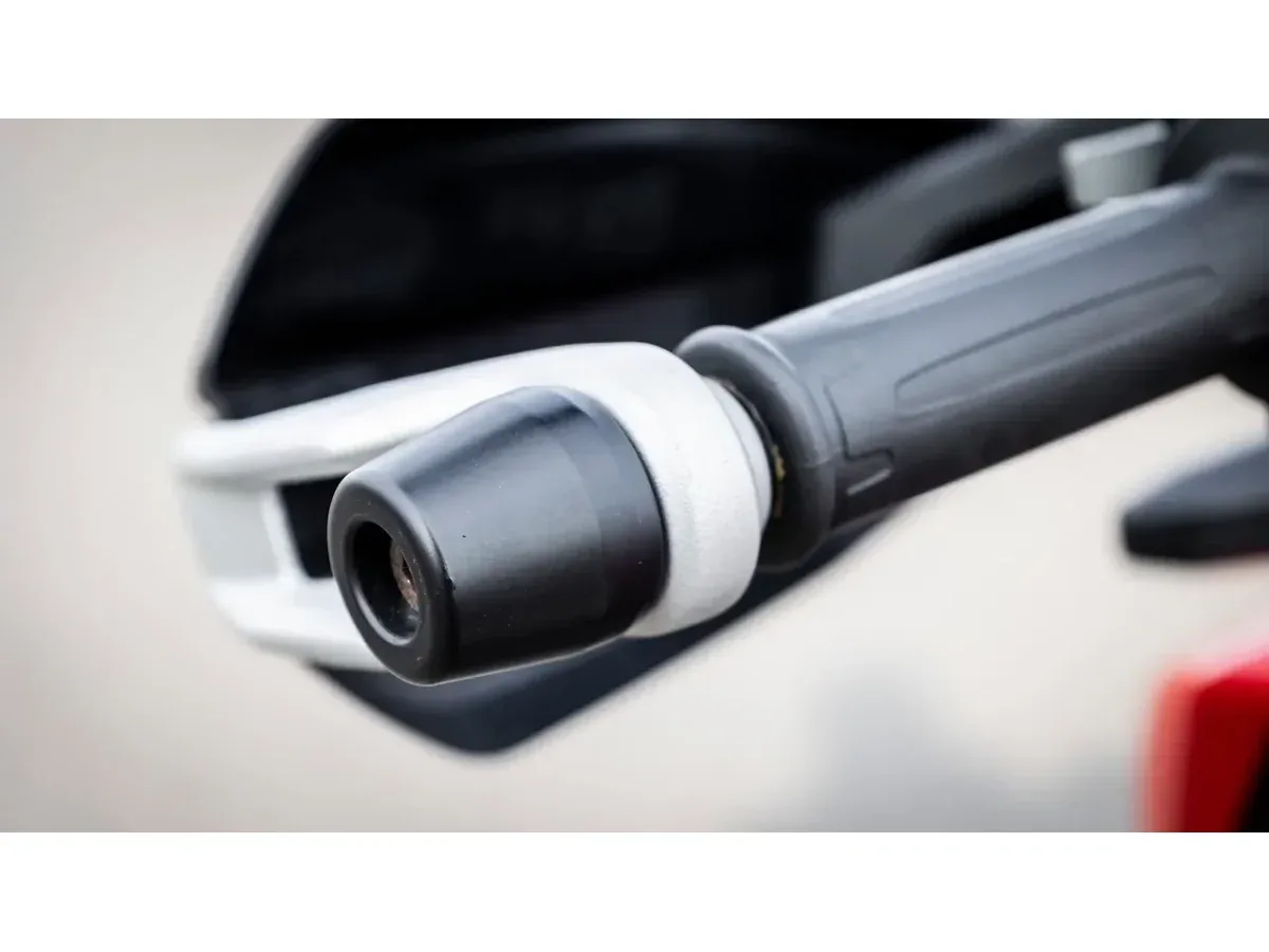 TVS Apache RTR 310 bar-end weight close-up