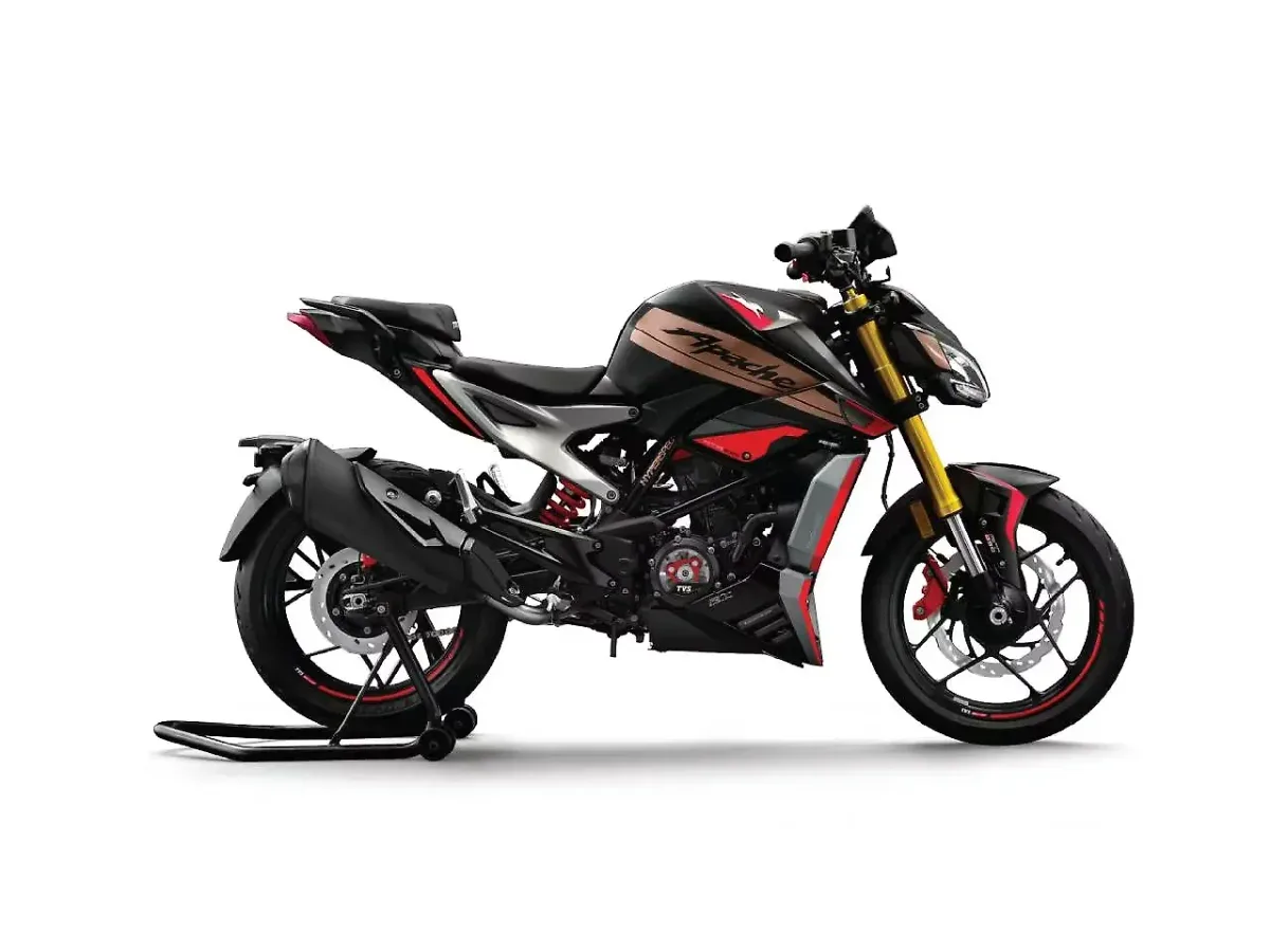 TVS Apache RTR 310 Black Champagne side view