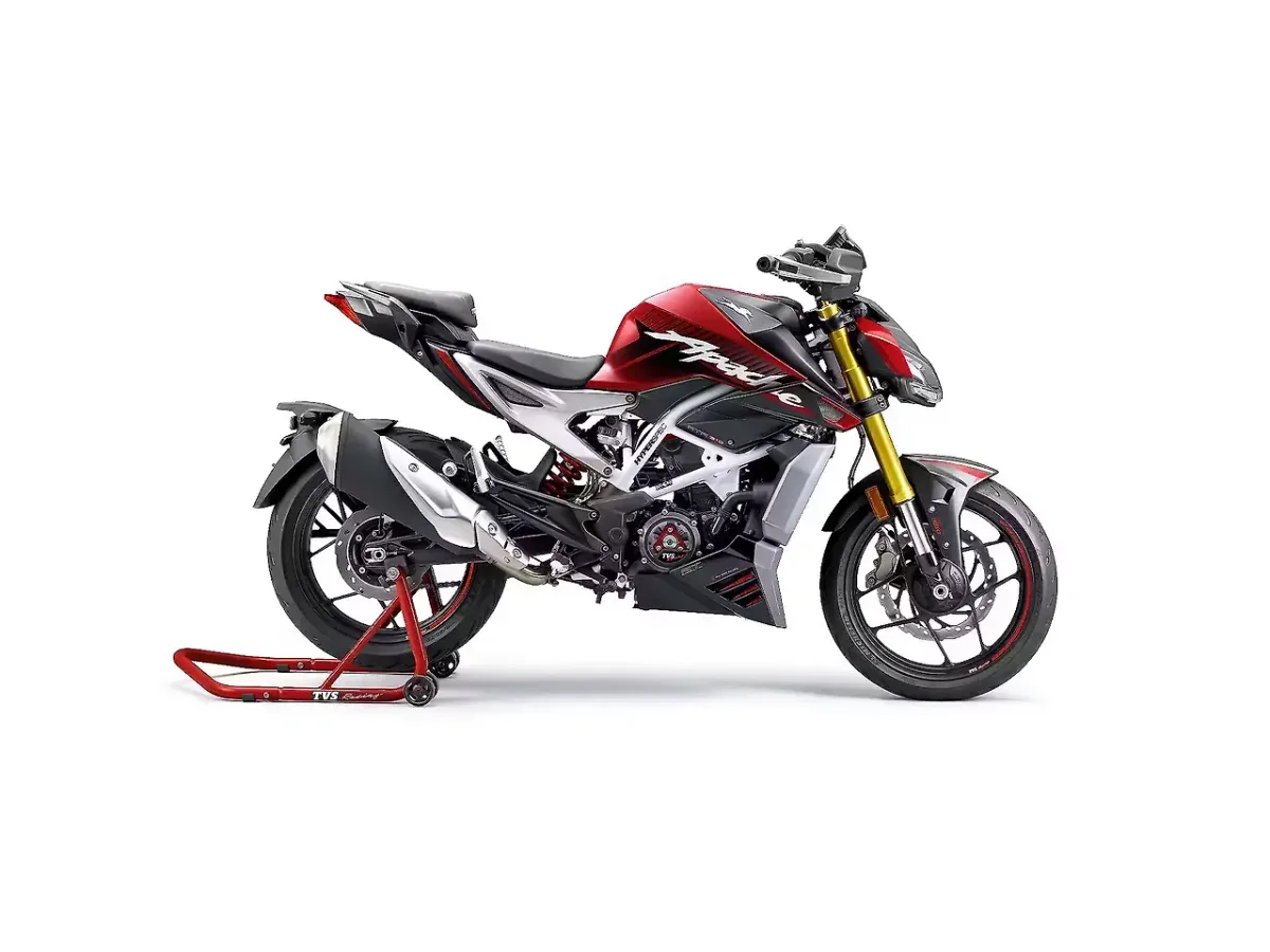 TVS Apache RTR 310 Fiery Red side view