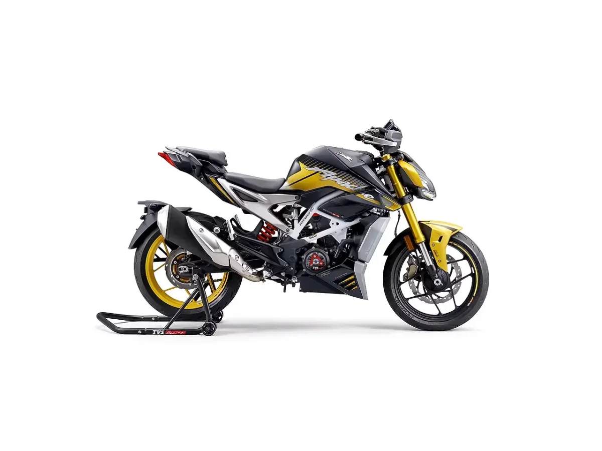 TVS Apache RTR 310 Fury Yellow side view