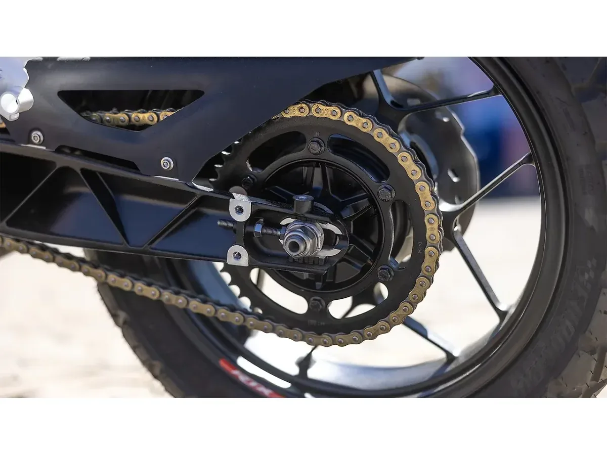 TVS Apache RTX 300 drive chain and rear wheel