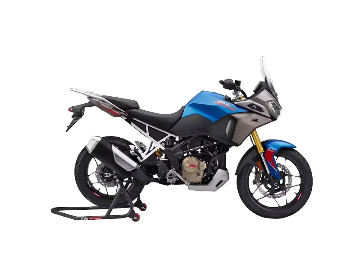 TVS Apache RTX 300 Metallic Blue side view