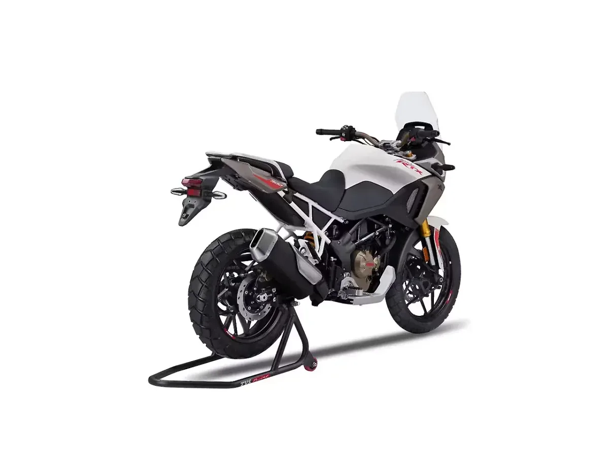 TVS Apache RTX 300 right rear three-quarter view