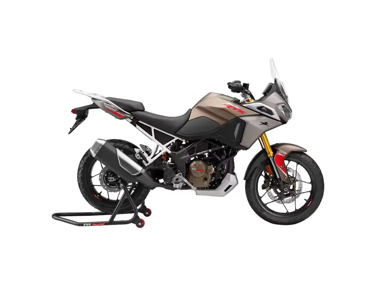 TVS Apache RTX 300 Pearl White side view