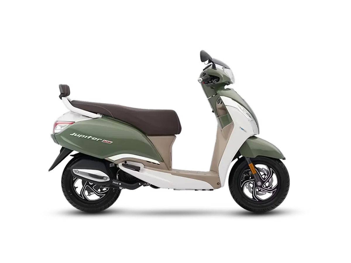 TVS Jupiter 125 Ivory Elite Green side profile