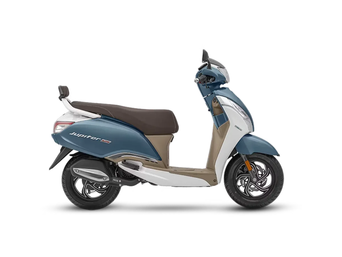 TVS Jupiter 125 Ivory Grey side profile