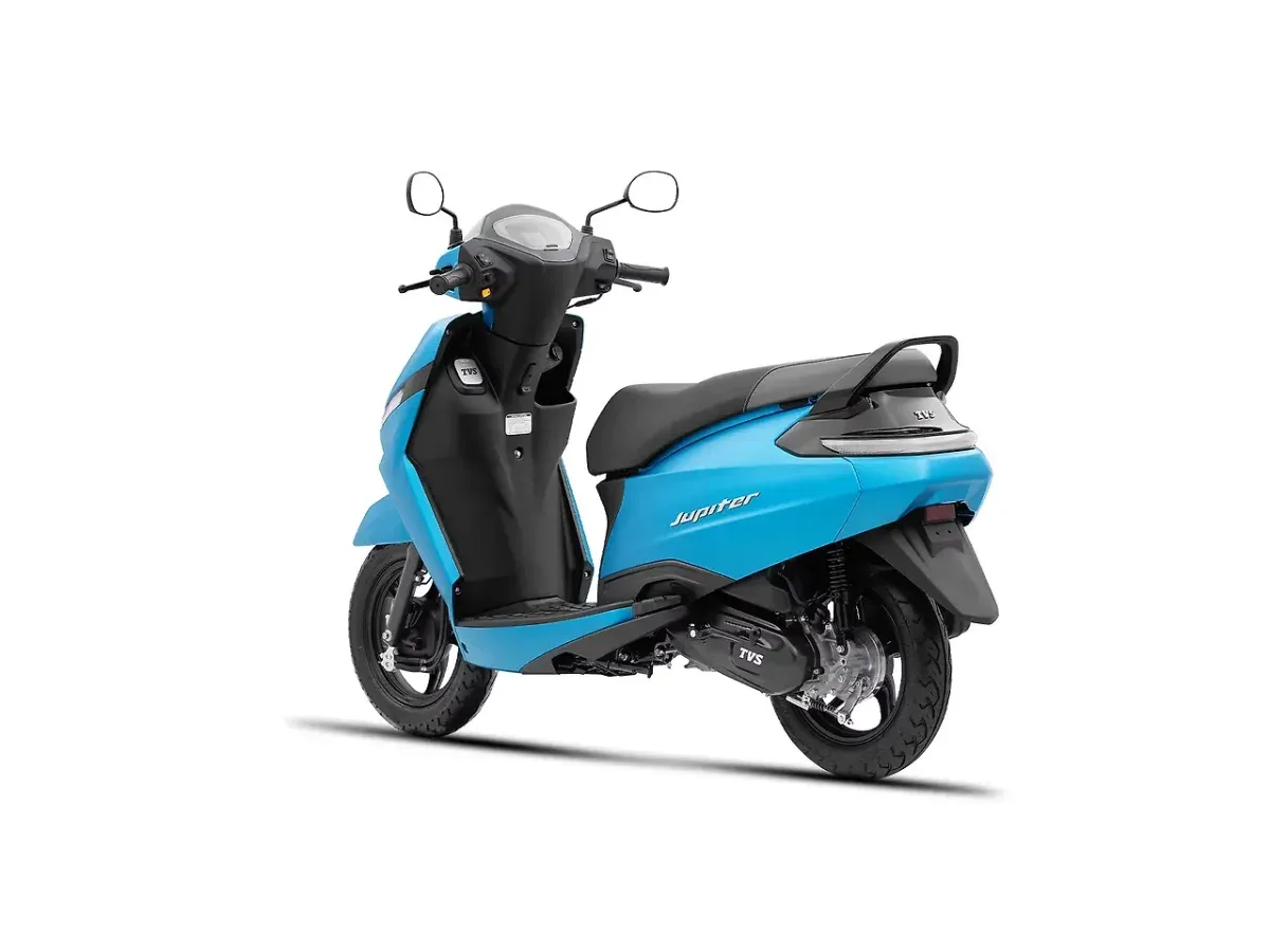 TVS Jupiter left rear three-quarter view