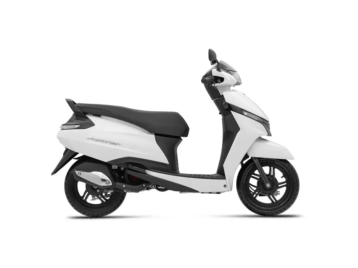 TVS Jupiter Lunar White Gloss side view