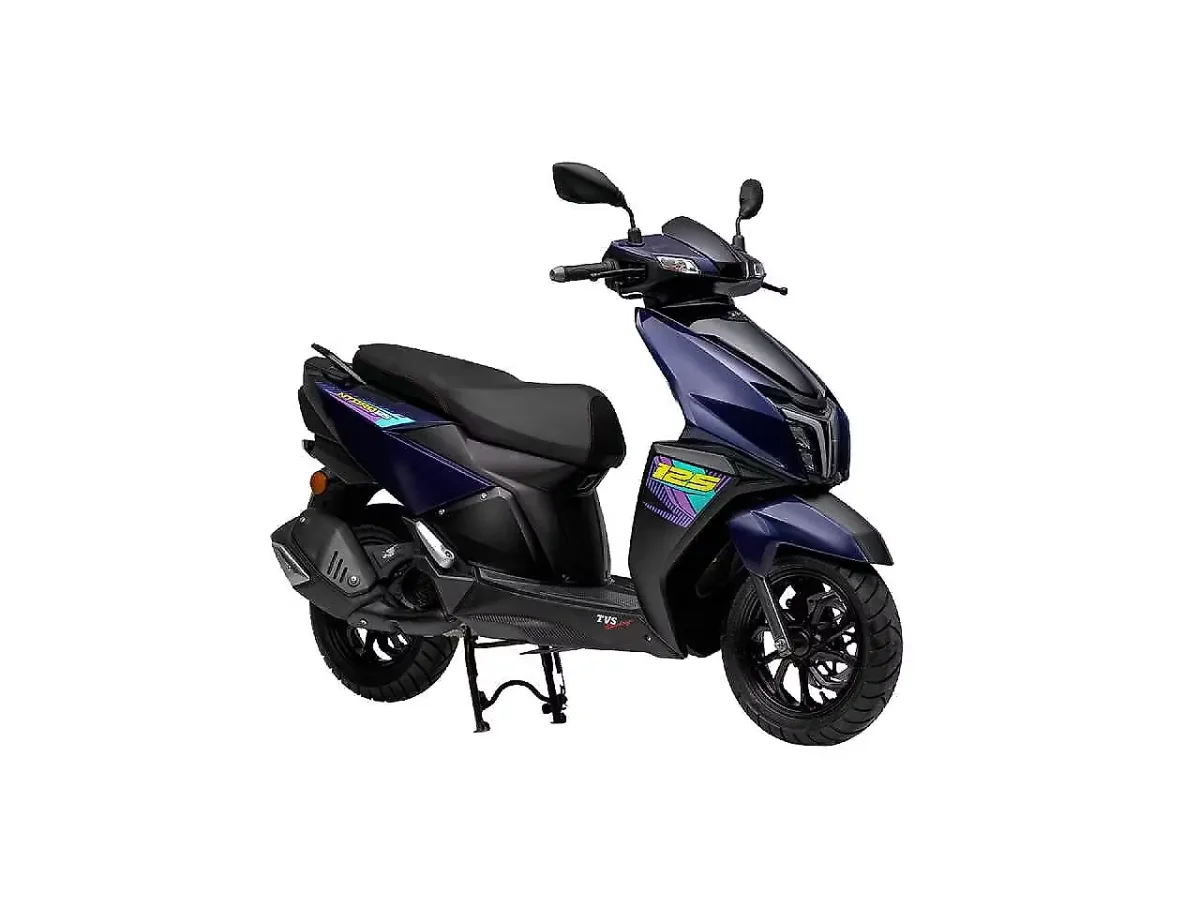 TVS Ntorq 125 Harlequin Blue side profile