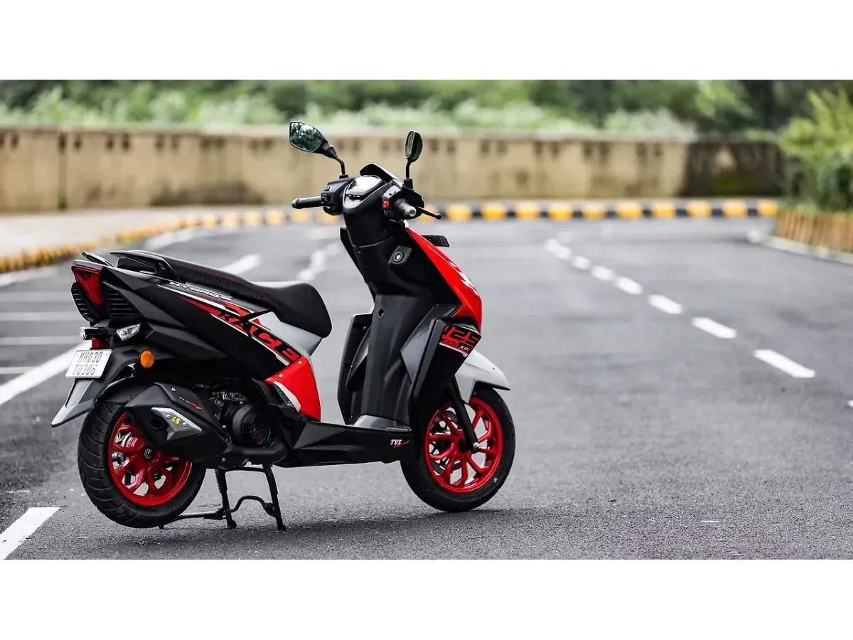 TVS Ntorq 125 right rear three-quarter view
