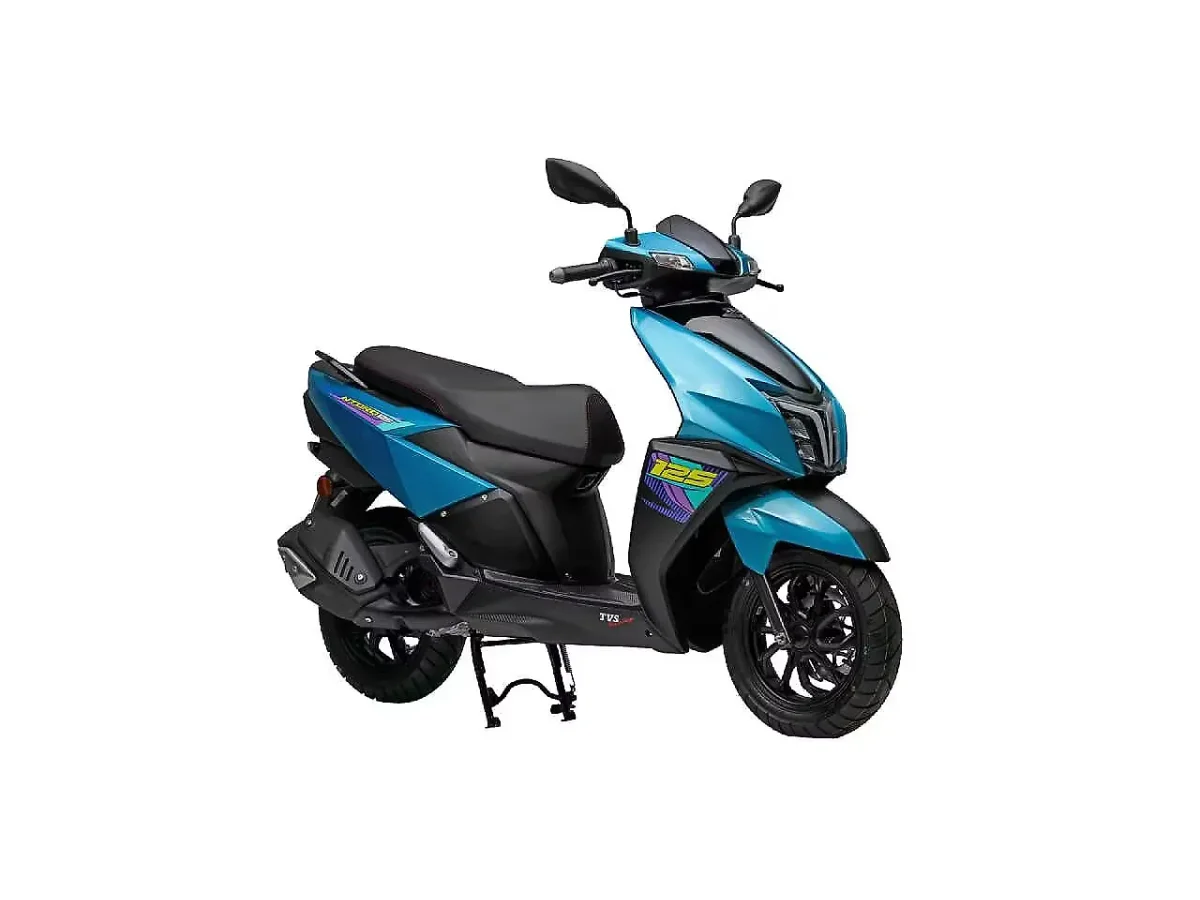 TVS Ntorq 125 Turquoise Blue side profile