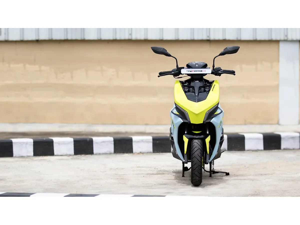 TVS Ntorq 150 shown from the front