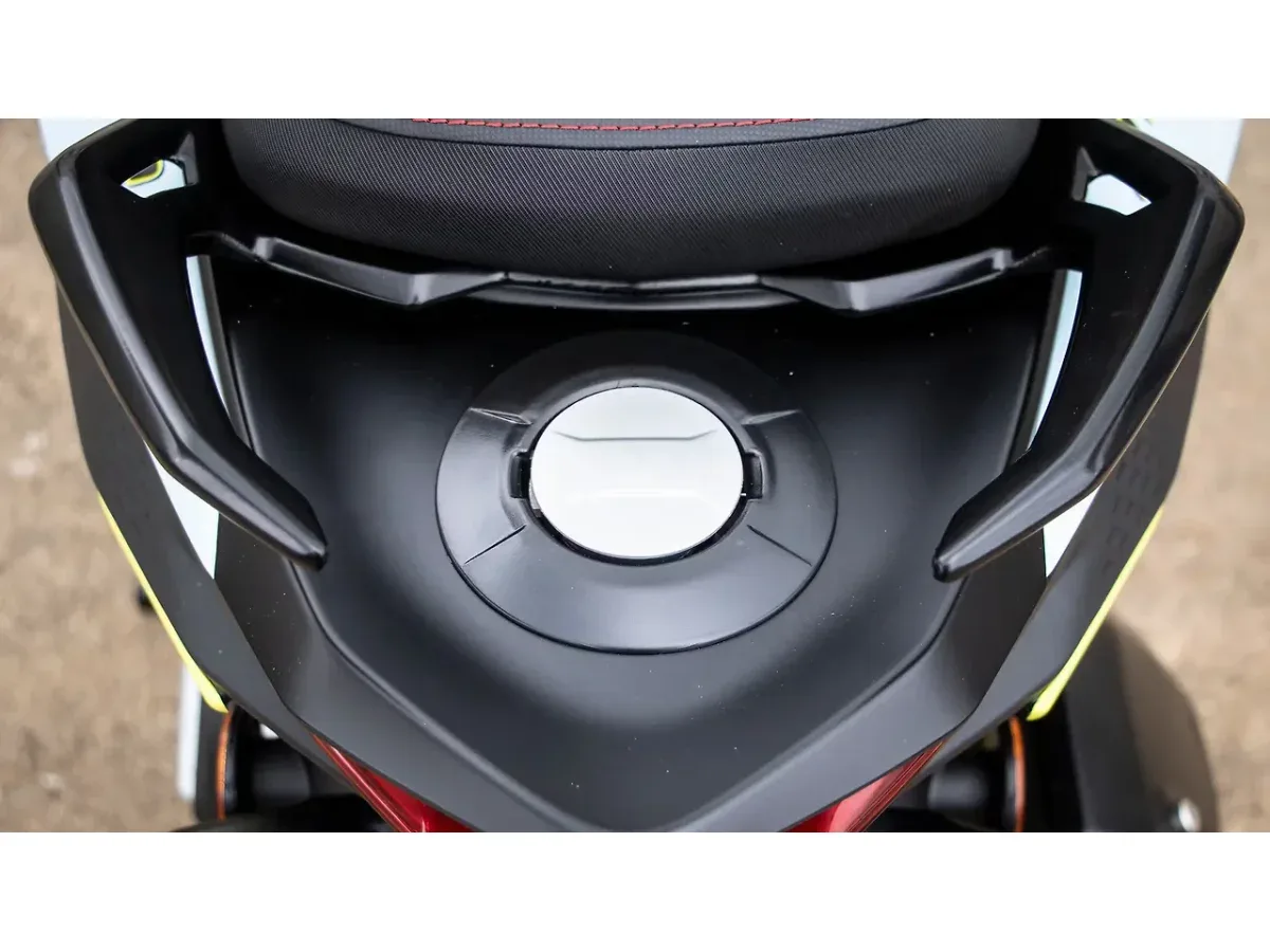 Close-up view of the TVS Ntorq 150 fuel lid