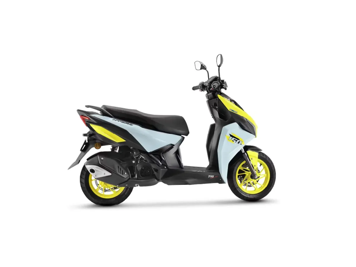TVS Ntorq 150 in Nitro Green with yellow wheels