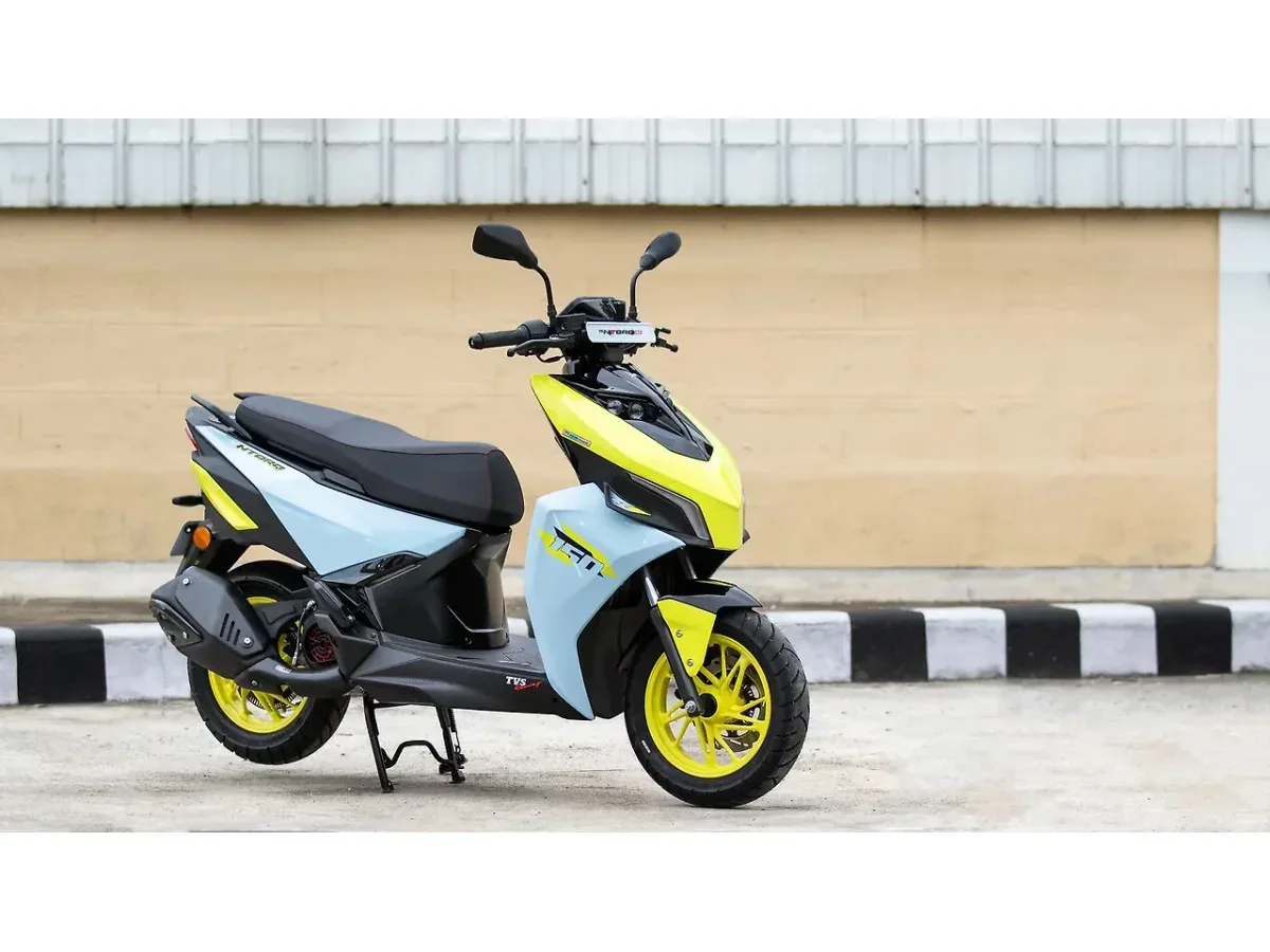TVS Ntorq 150 in a right front three-quarter view