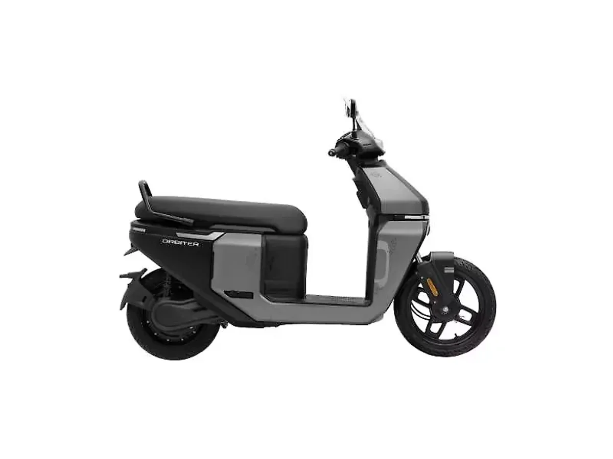 TVS Orbiter in Cosmic Titanium with a black seat