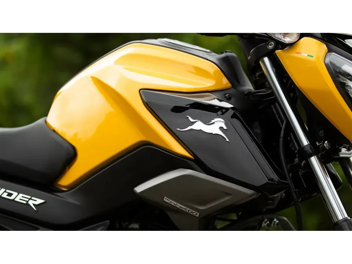 TVS Raider 125 fuel tank with Raider and TVS branding