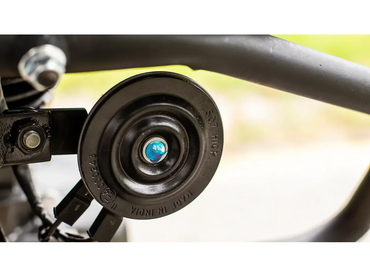 Close-up of the TVS Raider 125 horn