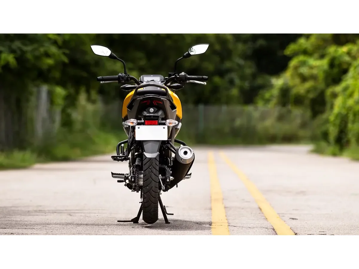 TVS Raider 125 viewed directly from the rear