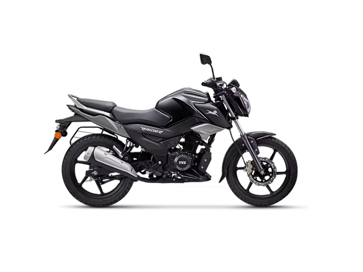 TVS Raider 125 in Wicked Black side profile