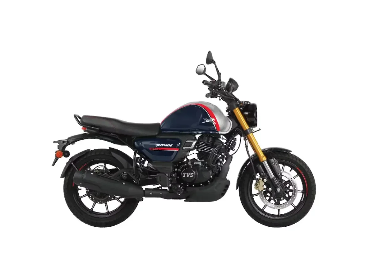 TVS Ronin in Glacier Silver side profile