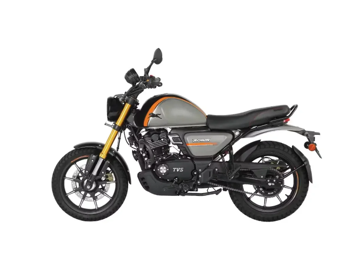 TVS Ronin shown from the left side