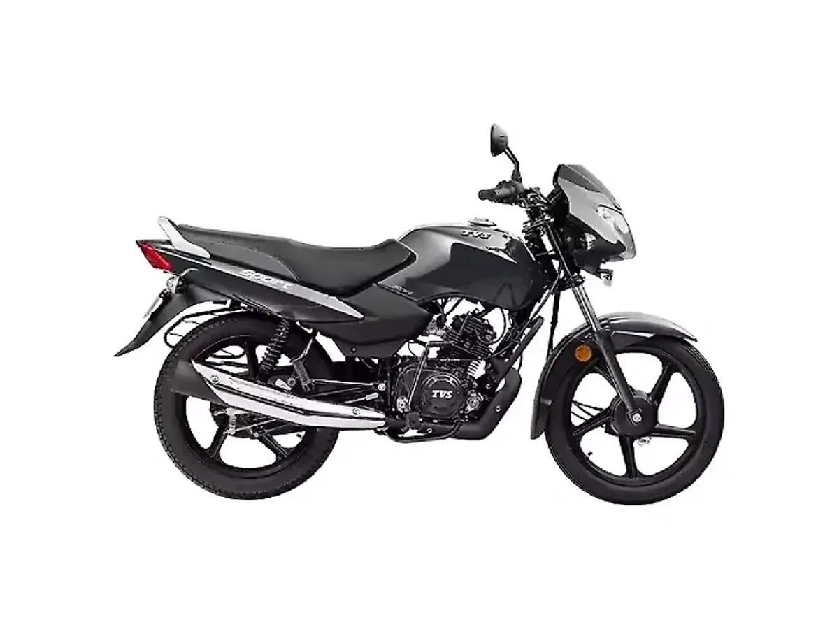 TVS Sport motorcycle in grey shown in side profile