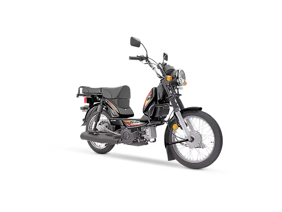 TVS XL100 Heavy Duty in black shown in side profile