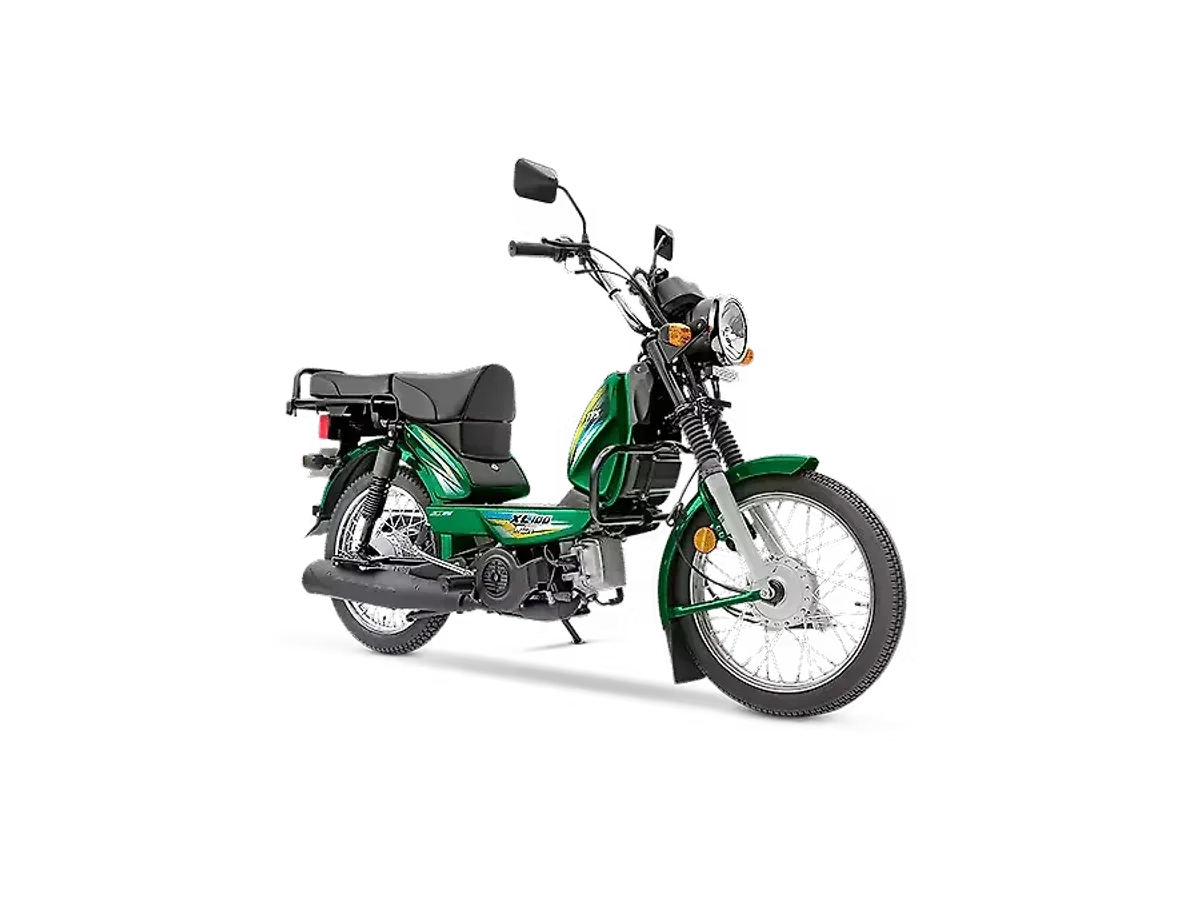 TVS XL100 Heavy Duty in green shown in side profile