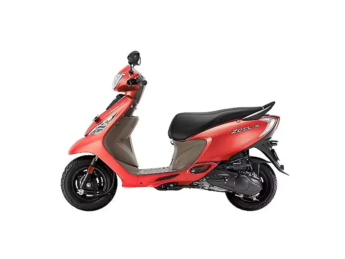Left side view of the TVS Zest 110 scooter